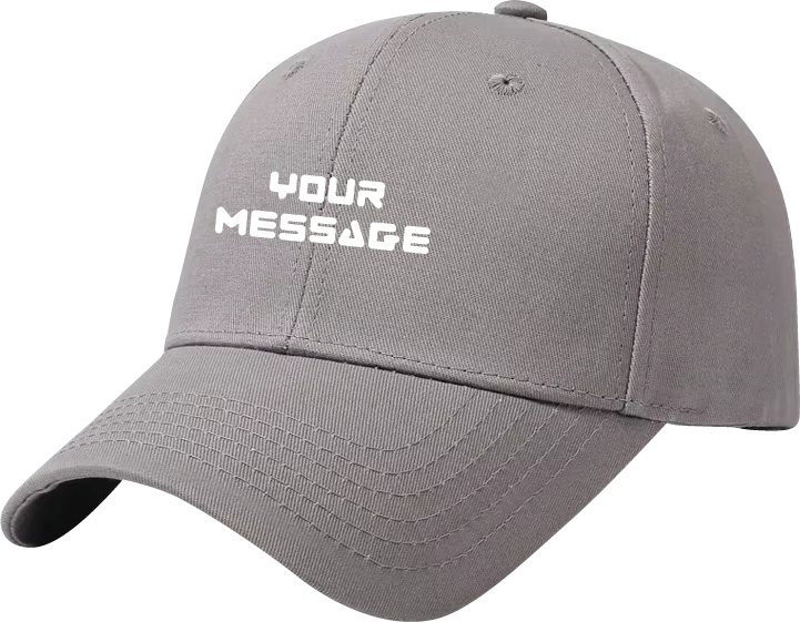 branded grey baseball cap
